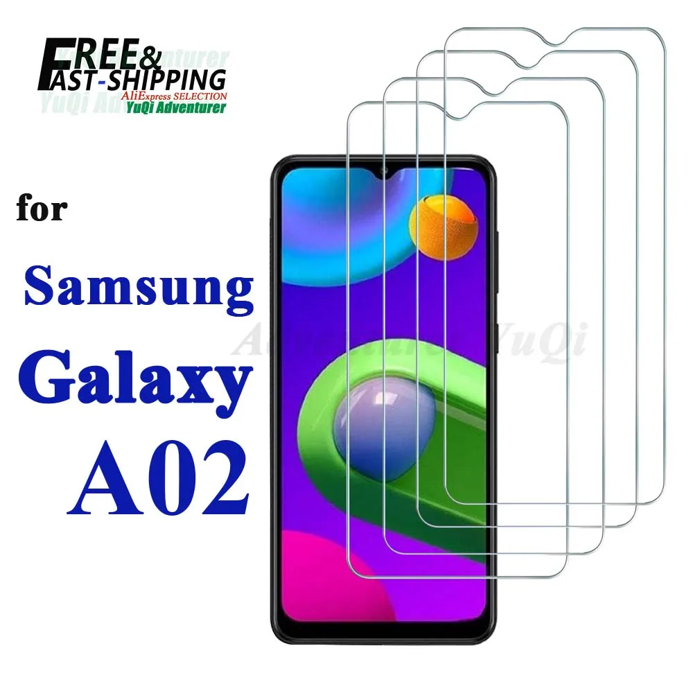 

Screen Protector For Galaxy A02 Samsung Tempered Glass HD High Aluminum Crystal 9H Transparent Clear Case Friendly