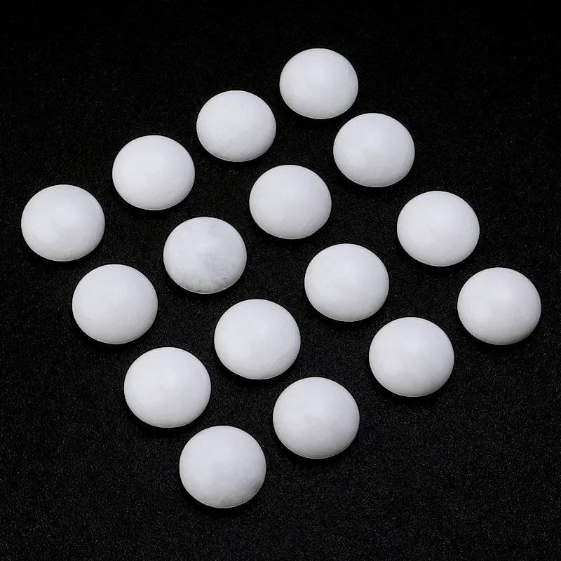 Dc 5-10pcs/lot White Jade Natural Stone Cabochons 4/6/8/10/12mm For Diy Ring Earring Necklace Making Jewelry Findings