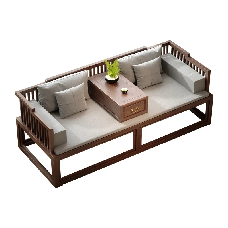 

New Chinese Arhat bed solid wood small apartment living room telescopic simple and modern