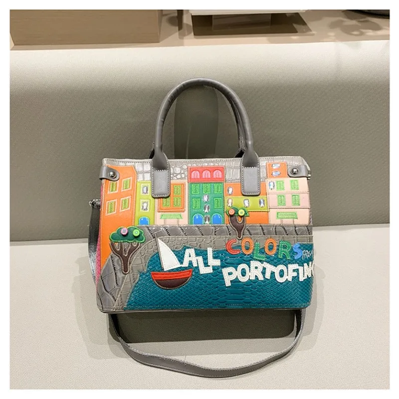 

Новые летние сумки на плечо высокого качества, дизайнерская креативная вышивка, модные женские сумки 2025 года, трехмерная молодежная сумка через плечо