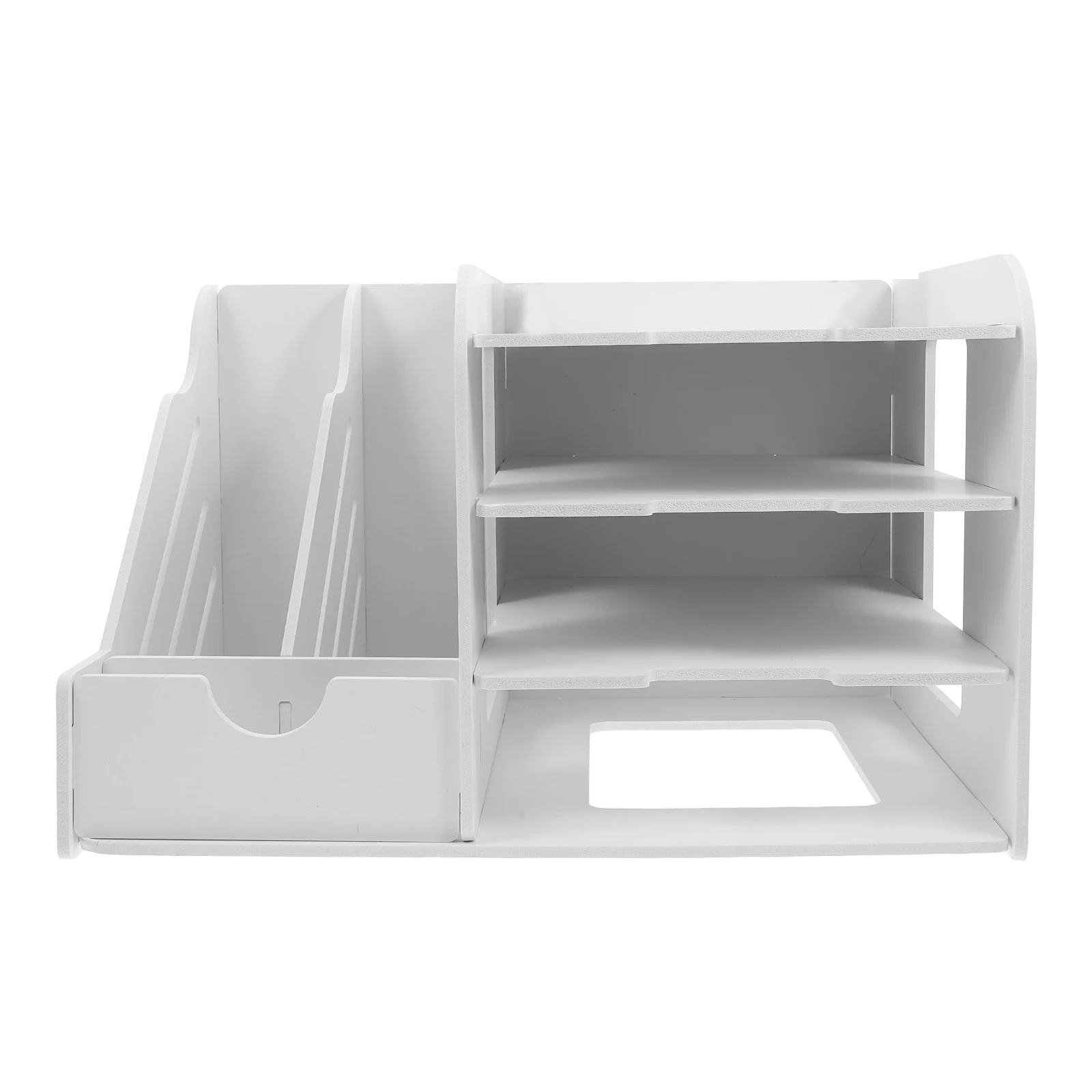 

Multi Layer File Rack PVC Desktop ganizer for Office A4 Paper Storage Rack Ventilated Design White Document Holder for Desk