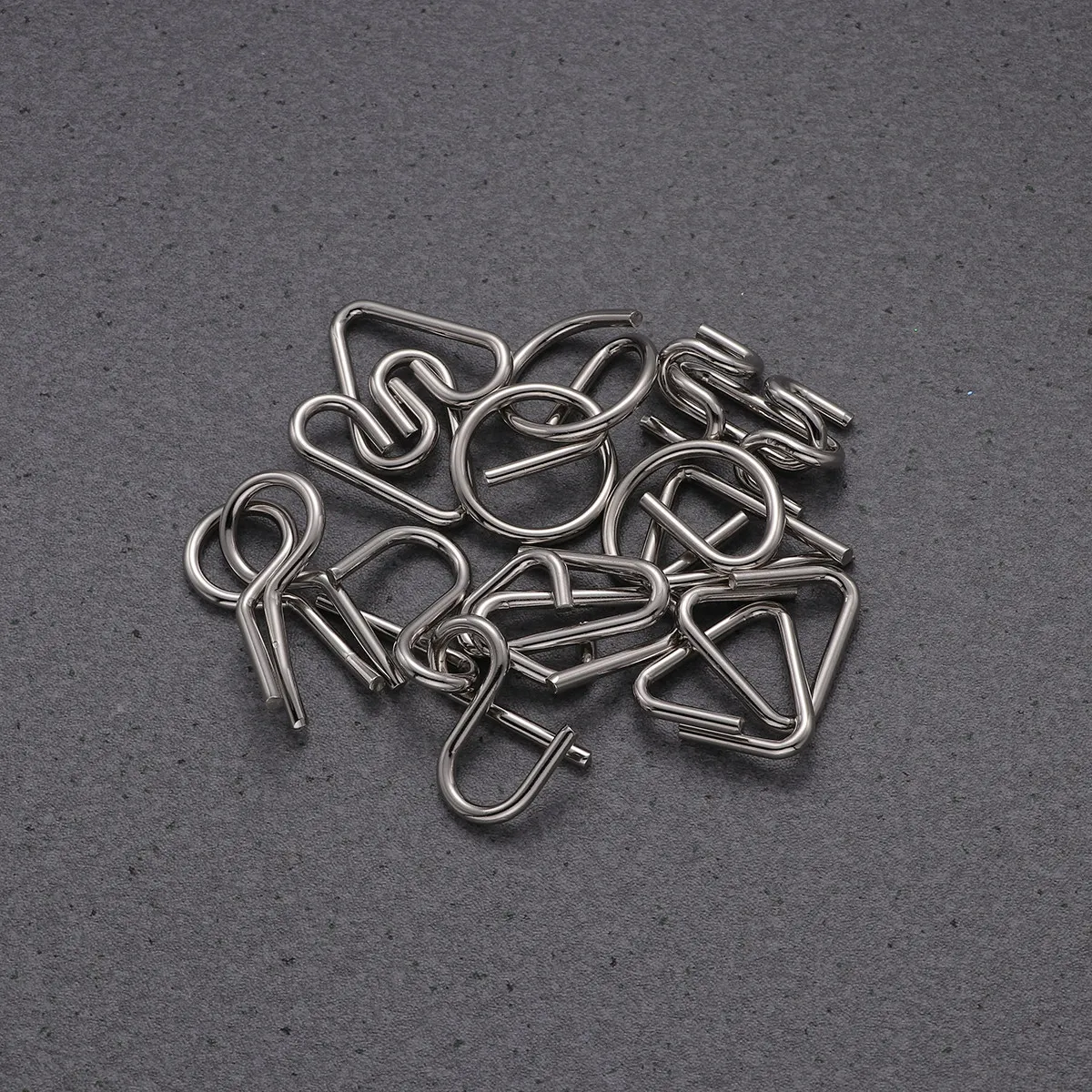Metal Brain Puzzle Set Chinese Style Intelligence Game Ring Puzzle Brain Teaser Buckle for Iq Training