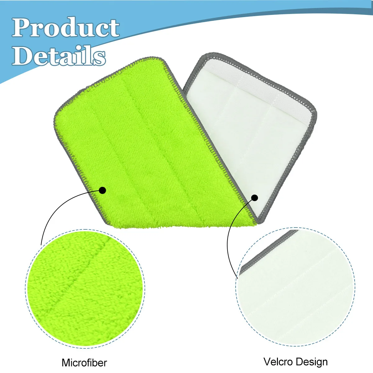 Mop Pads for Libman Rinse 'n Wring Mop Microfiber Cloth Refills Reusable Flat Replacement Heads Pad image 3