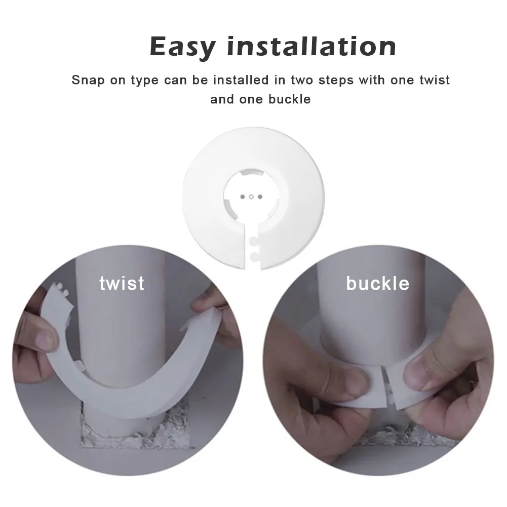 10pcs Practical Durable Decorative Sleeve Home White Radiator Pipe Cover PP Collar Duct Faucet Plumbing Easy Install Angle Valve