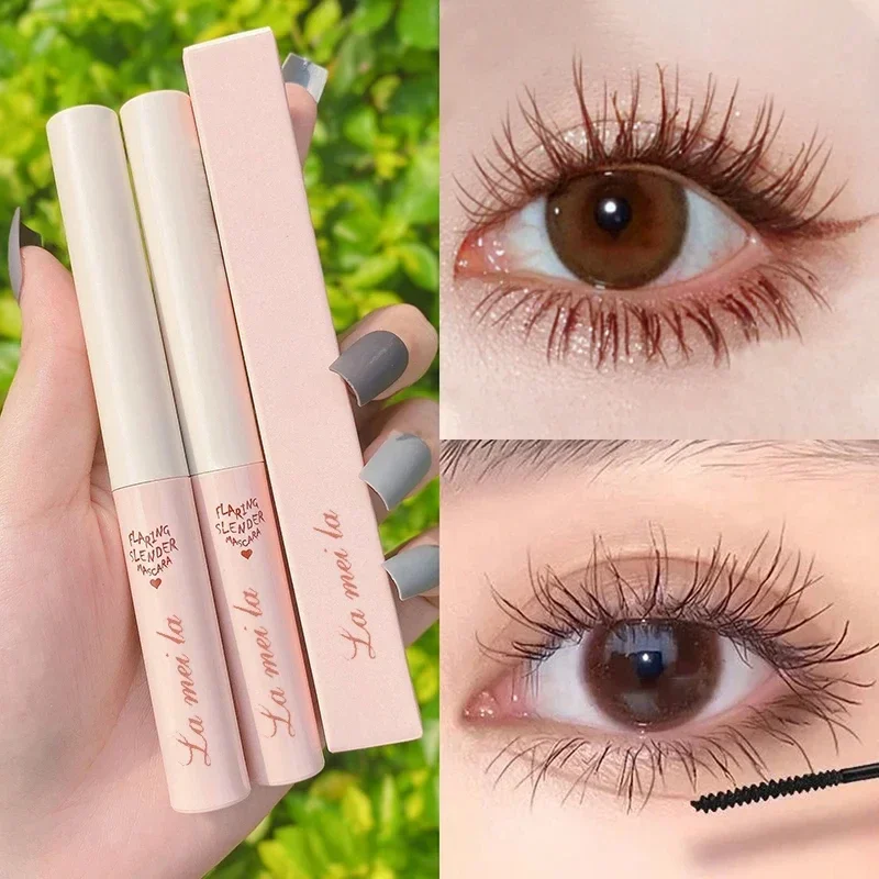 Ultra-Fijne Mascara Krul Dikke Verlengende Wimper Mascara Waterdichte Niet-Vlek Bruine Natuurlijke Curling Fijne Borstel Mascara Make-Up