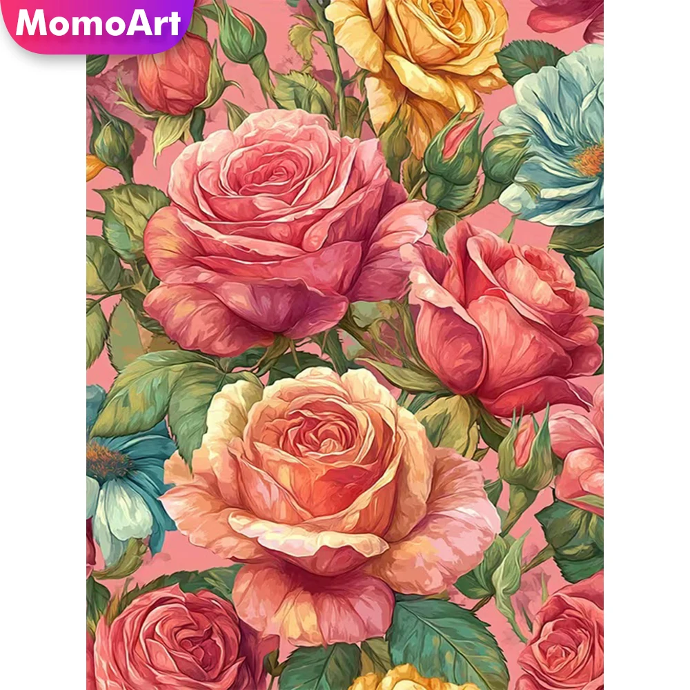 Embroidery Rose Stitch - Momoart Full Drill Diamond Embroidery Flower