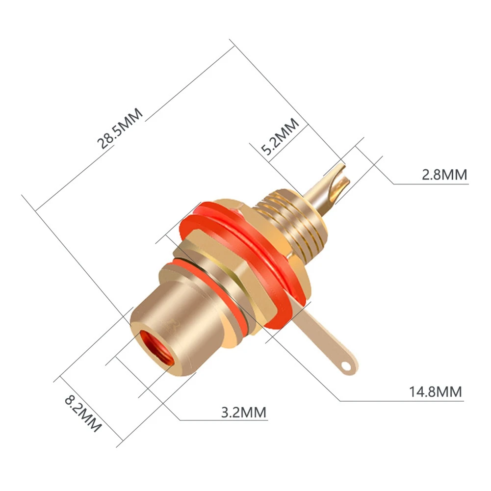 10 ชิ้น/ล็อตขั้วต่อ RCA Gold Plated หญิงแจ็คซ็อกเก็ตบัดกรีลวดเชื่อมต่อ RCA แผง Mount CHASSIS