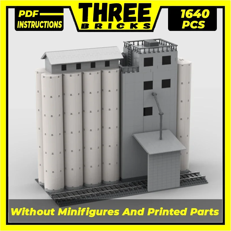 

Модель уличного вида Moc, строительные блоки, зерноподъемник и бункеры, технология модульных блоков, подарок, Рождественская игрушка, наборы для сборки «сделай сам»
