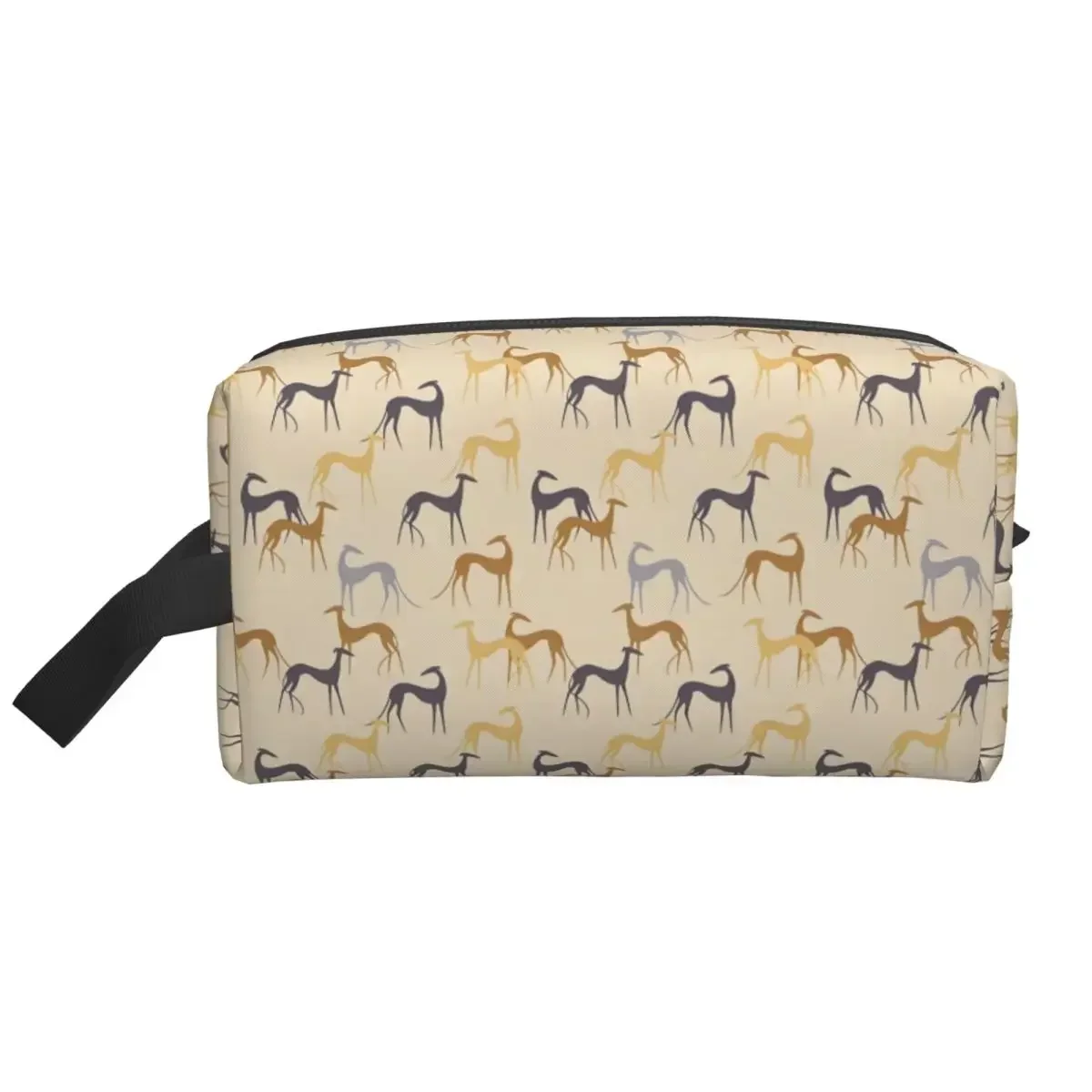 Custom Galgos In Desert Colors Cosmetic Bag Women Large Capacity Greyhound Dog Whippet Makeup Case Beauty Storage Toiletry Bags