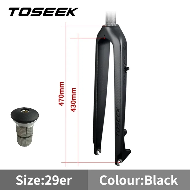 TOSEEK 26/27.5/29 Inch Koolstofvezel Fiets Vork Rechte/Tap Tube MTB Vork 9*100mm Mountainbike Vork Fiets Stijve Vork