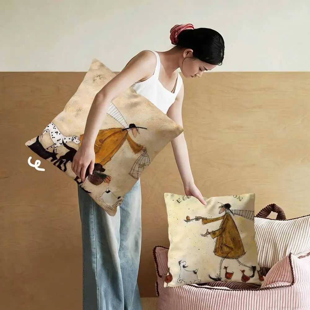 Artist Sam Toft Cushion Cover Polyester Sofa Cushions Decorative Throw Pillows Home Decoration Pillowcover