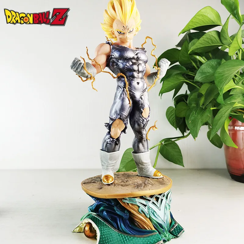 34cm Dragon Ball Z Gk Anime Figures Demonized Vegeta Standing Surrounding Statues Two-Dimensional Ornaments Toy Christmas Gift