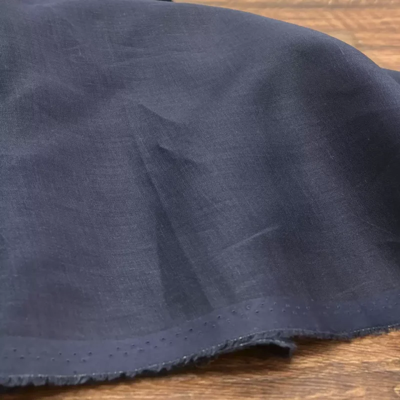 Blue gray pure ramie fabric, used for DIY sewing fabric by hand