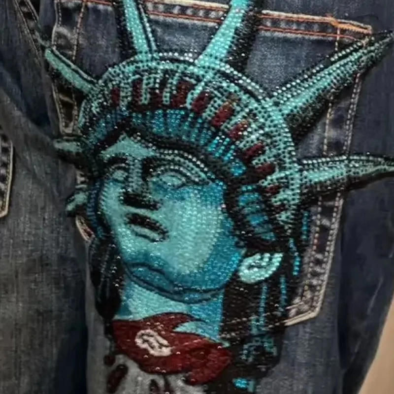 Men's and Women's Models Spring and Autumn Straight Pants Denim Retro Comfortable Skinny Simple Loose Design Sense New Versatile