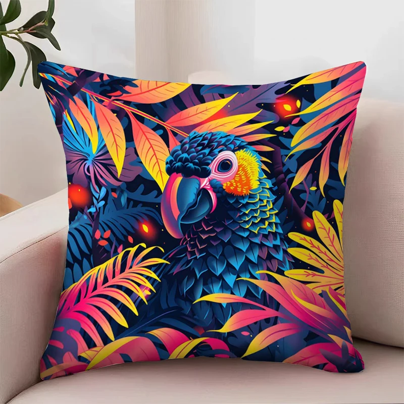 

Cover for Pillow Cases Decorative Cute Parrot Home Decoration Luxury Cushion Cover for Living Room Cushions Pillowcase 45*45