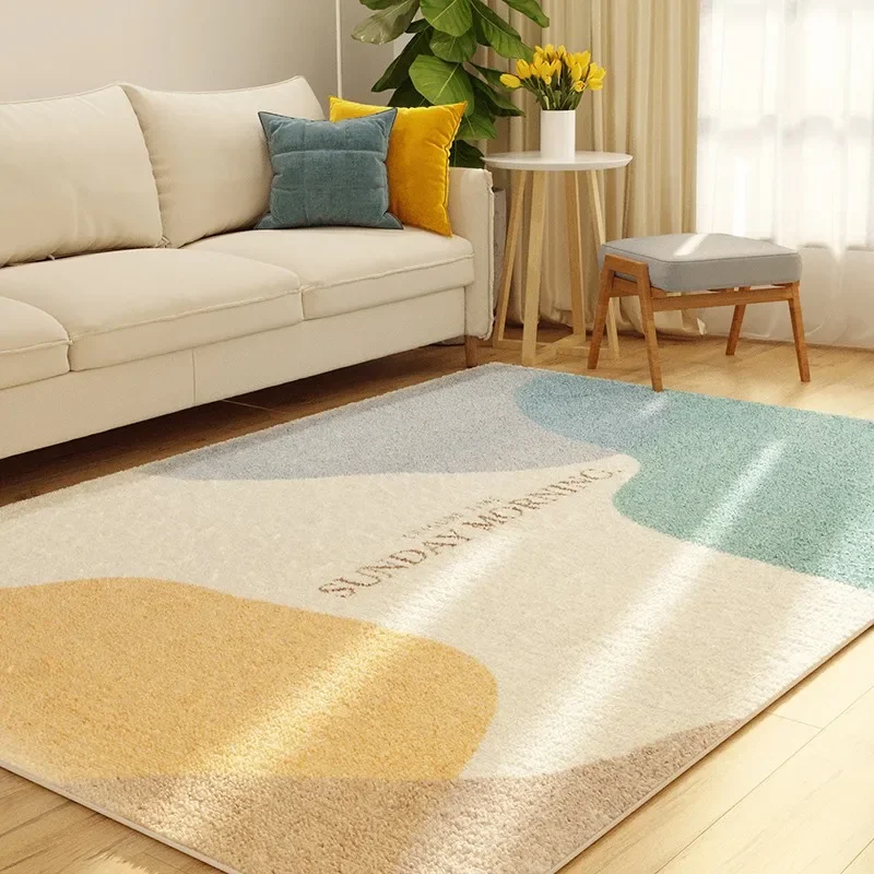 Nordic Simple and Easy Care Washable Living Room Carpet Soft Plush Fluffy Children Room Carpets Largearea Dirtresistant Home Rug