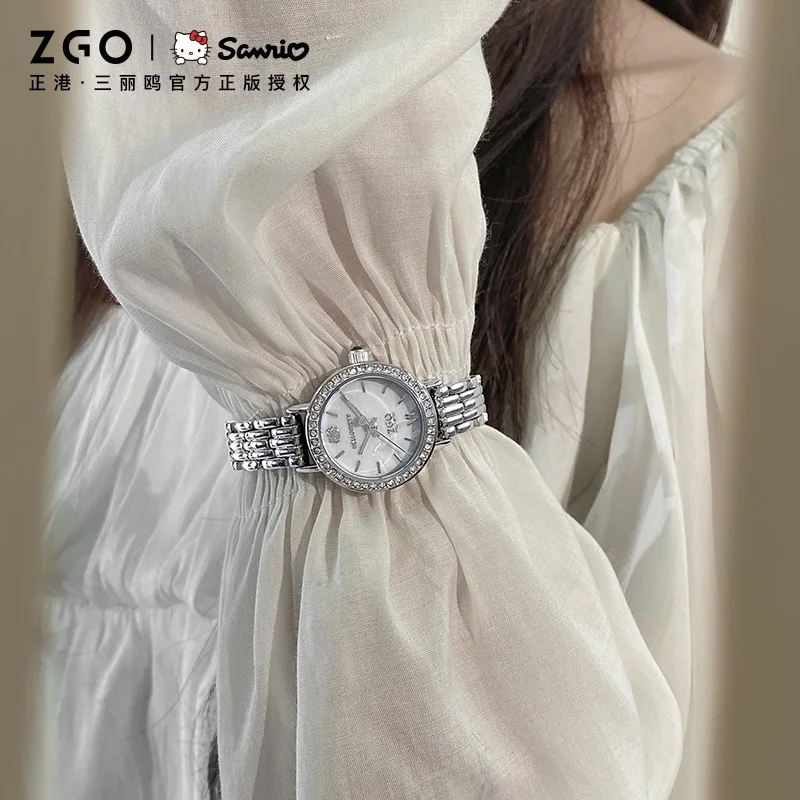 ZGO x Hello Kitty Sanrio Lady Watch for Junior High School Students Light Luxury Design Sense Waterproof Quartz Watch Gift 286