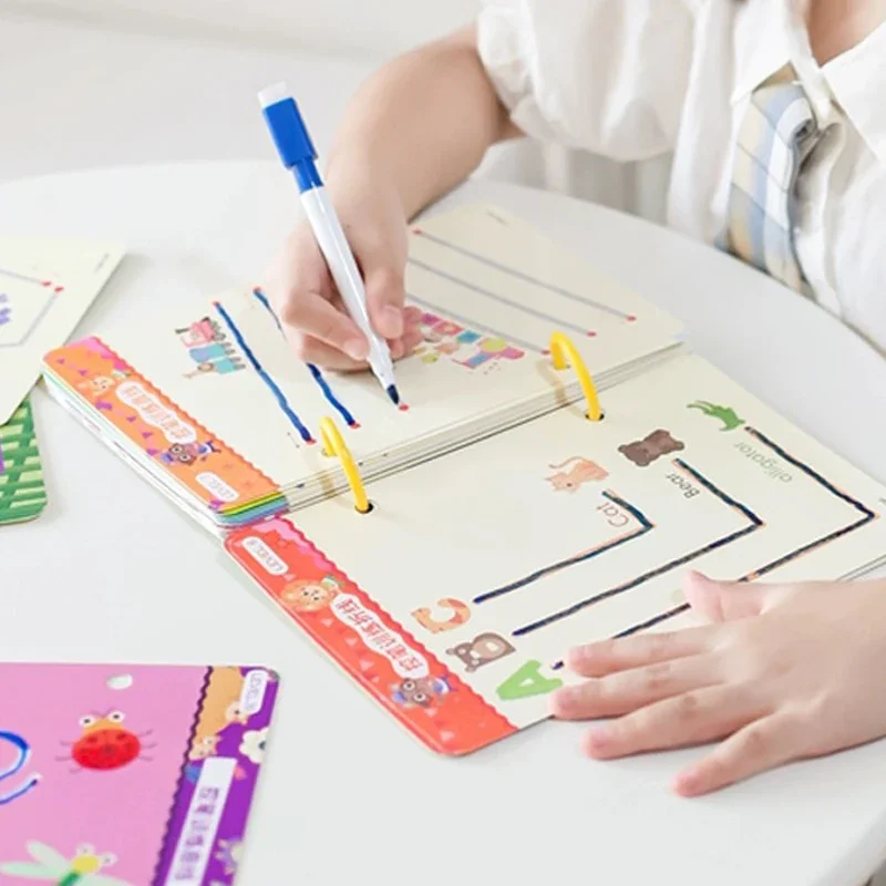 Cahier de travail de lutte magique pour enfants, livre de formation au contrôle, réutilisable, pratique magique, dessin, éducation, nettoyage, Montessori