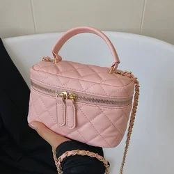 Solid Shoulder Bags 2024 New Fashion Pink Bags for Women Zipper Pocket Pu Classic Designer Luxury Women's Handbags