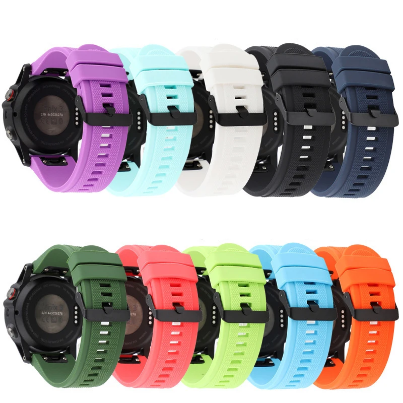 20 22 26 mm Silicone Strap For Garmin Fenix 7X 6X 5X 7S 6S 5S Pro 7 6 5 Plus 3HR 945 Epix Gen 2 Enduro Instinct 1 2X Watch Band