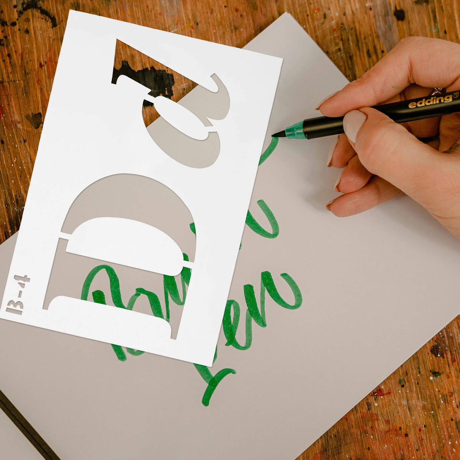 

40pcs Letter Number Stencils Reusable Hollow Templates For Painting Wood Fabric Wall Pet Creative Diy Crafts Design