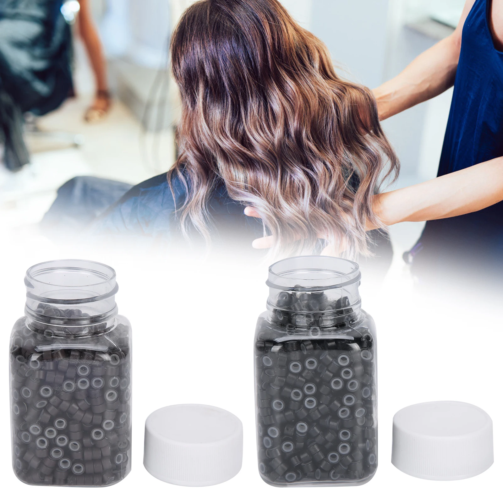 

Hair Extension Loops Hair Extension Links Silicone Lined Beads Links Aluminum Hair Extension Tool Hair Braid Beads
