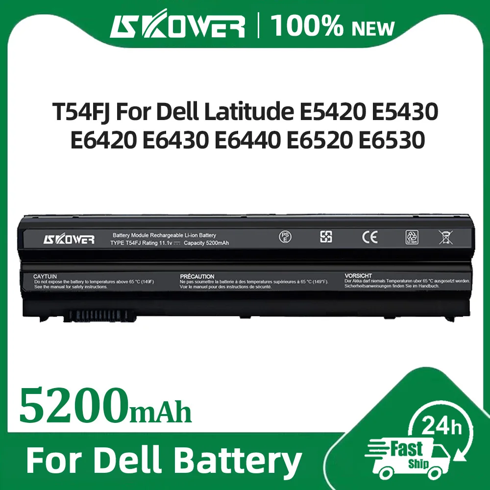 SKOWER T54FJ Battery For Dell Latitude E5420 E5430 E6420 E6430 E6440 E6520 E6530 Inspiron 14R 5520 7520 Replacement 8858X N3X1D