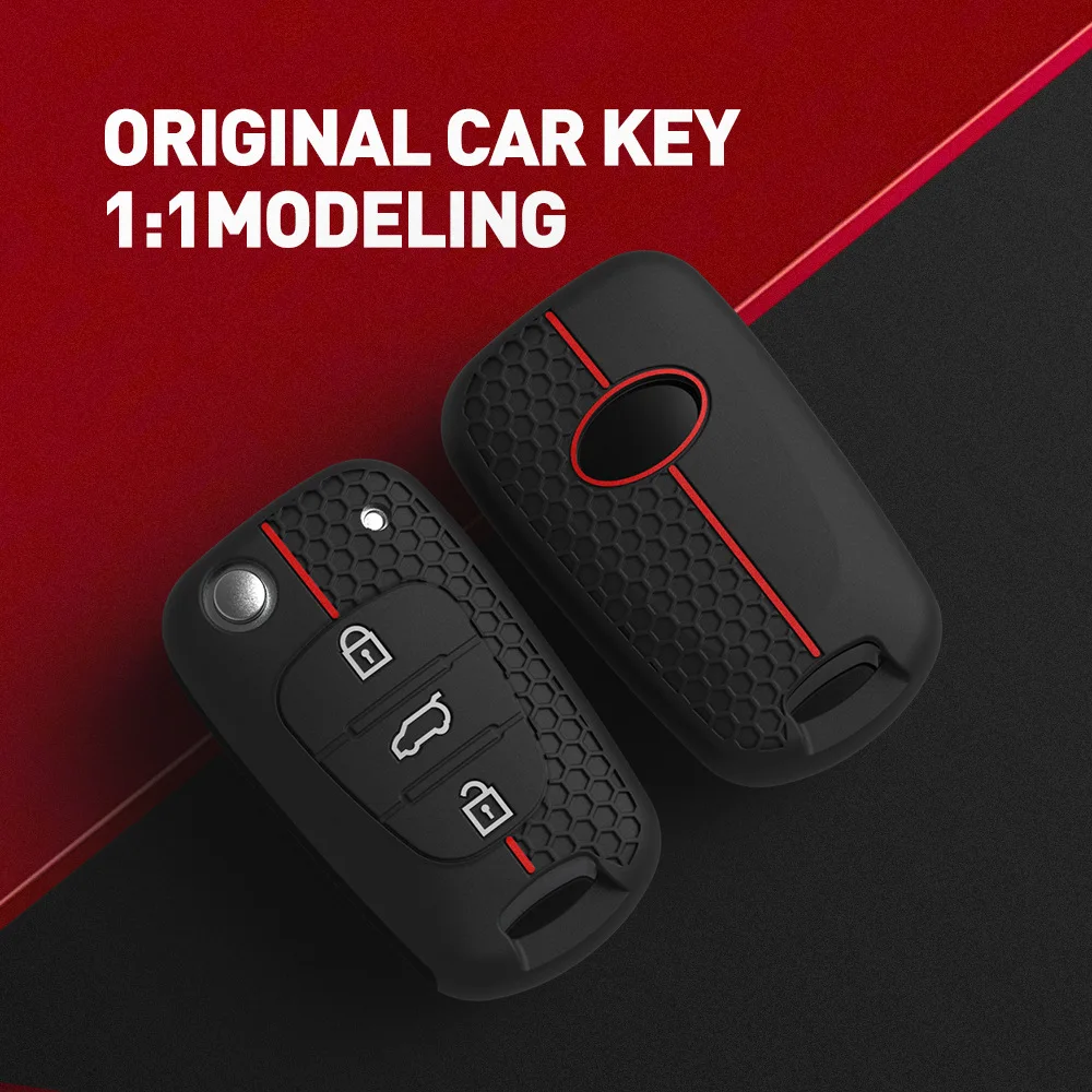 Soft Wear-Resistant Silicone Honeycomb Remote Key Fob Cover for Hyundai