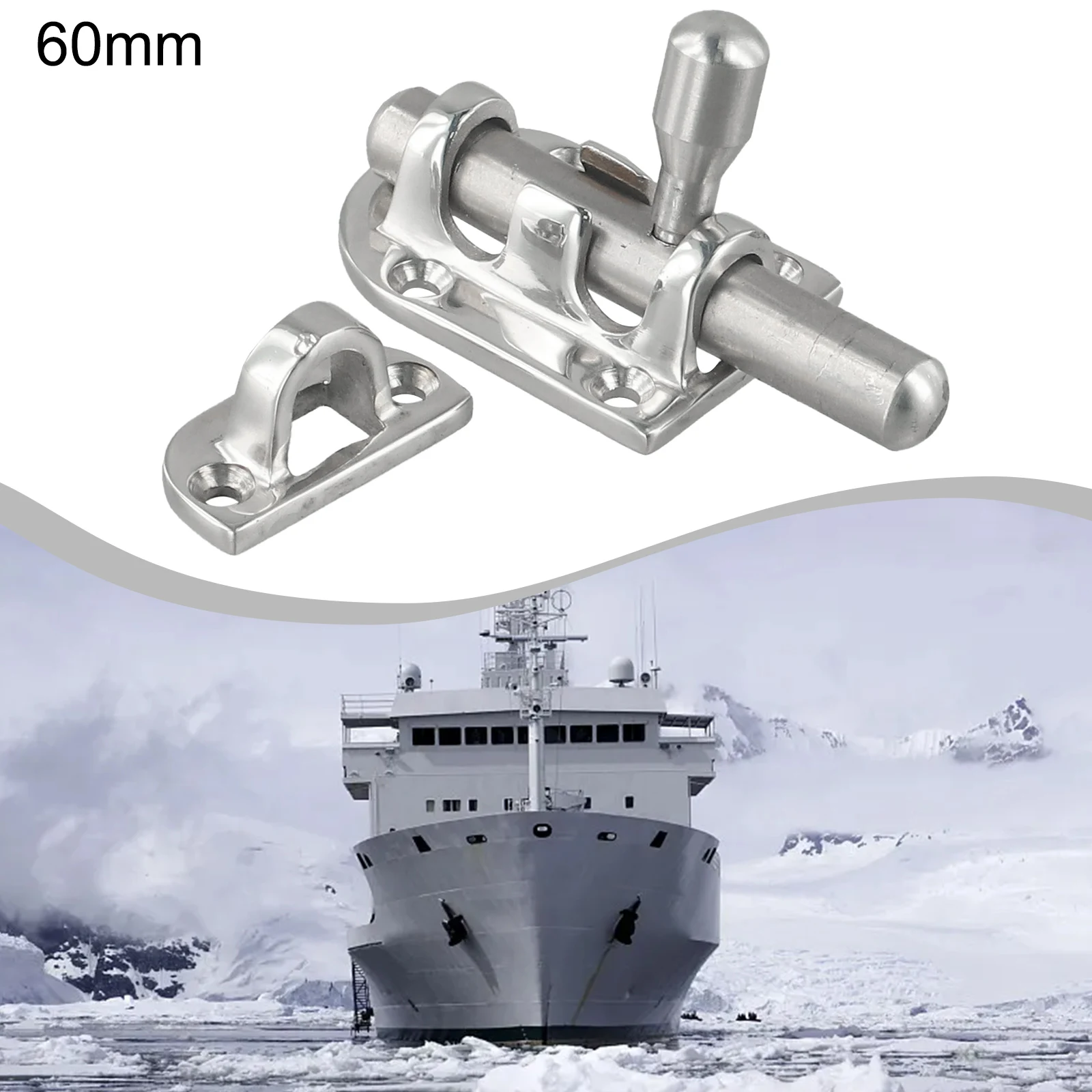 Car Stainless Steel Marine Boat Door Glass Lock Latch Slide Bolt Clasp 60*30mm Latch Door Lock Buckle Anti-theft Door Bolt