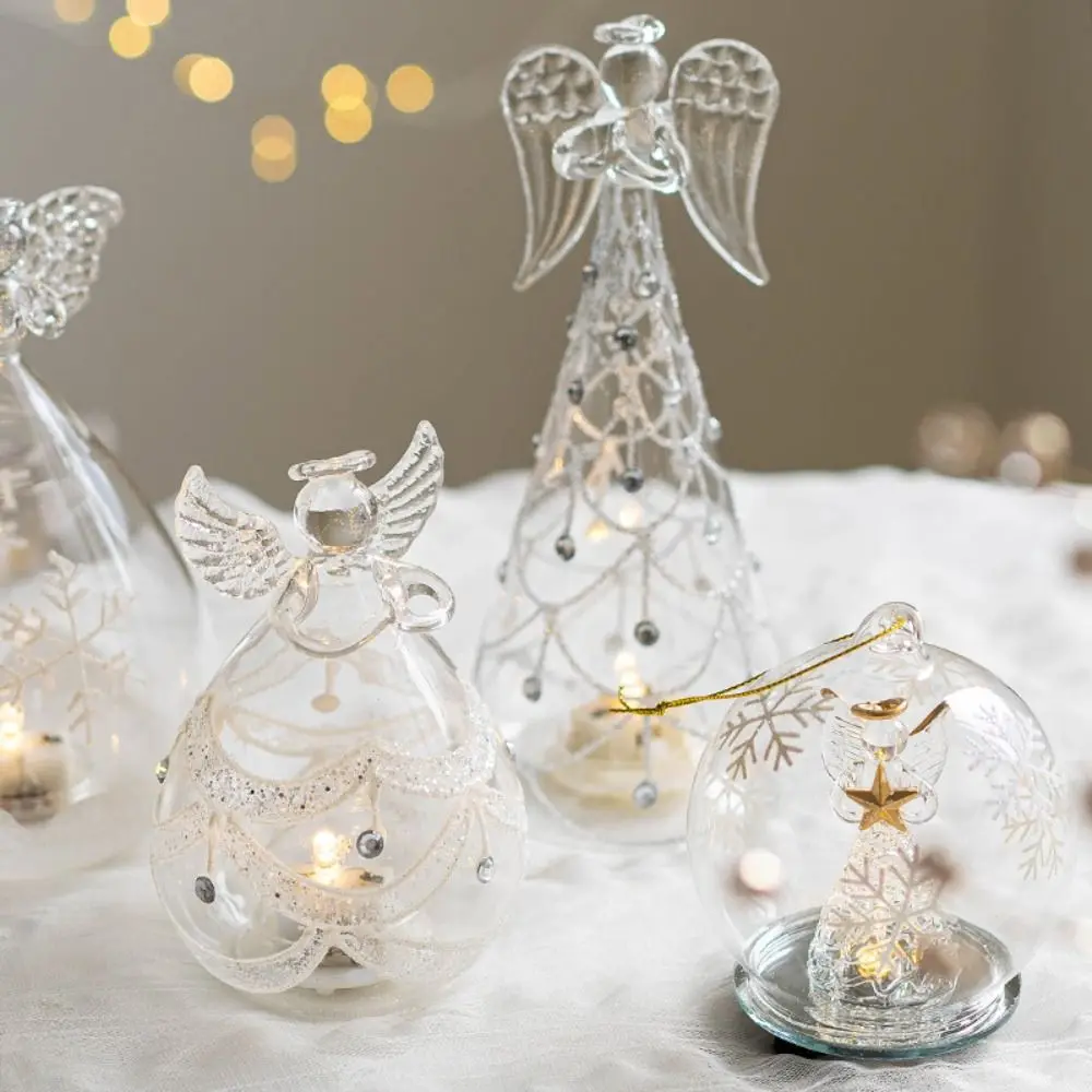 New Glass Angel Fairy Glass Light Transparent Fairy Design Kawaii Decor Ornaments Nordic Night Light Home Living Room - view 5