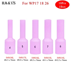 Buses en alumine pour TIG, torche de soudage, accessoires consommables, 54N14L, 54N15L, 54N16L, 54N17L, 54N18L, WP17, 18, 26, 10 pièces par boîte, 76mm