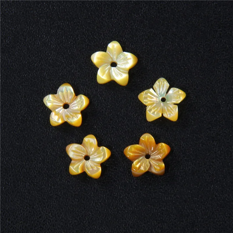 Natural Shell Flower Beads Accessories Mother of Pearl Shell Flower Pendant Beads for Jewelry Necklace Craft DIY Bracelet Making