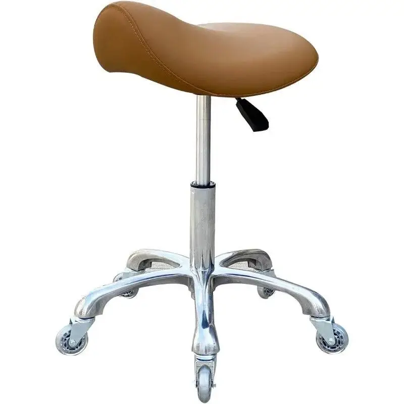 

Professional Saddle Stool with Wheels Ergonomic Swivel Rolling Height Adjustable for Clinic Dentist Beauty Salon Chair