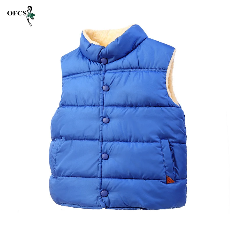 

Unisex Autumn Winter Children Vests Coats 6-15Year Old Warm Waistcoats For Boys & Girls Solid Color Cotton Sleeveless Vest Best