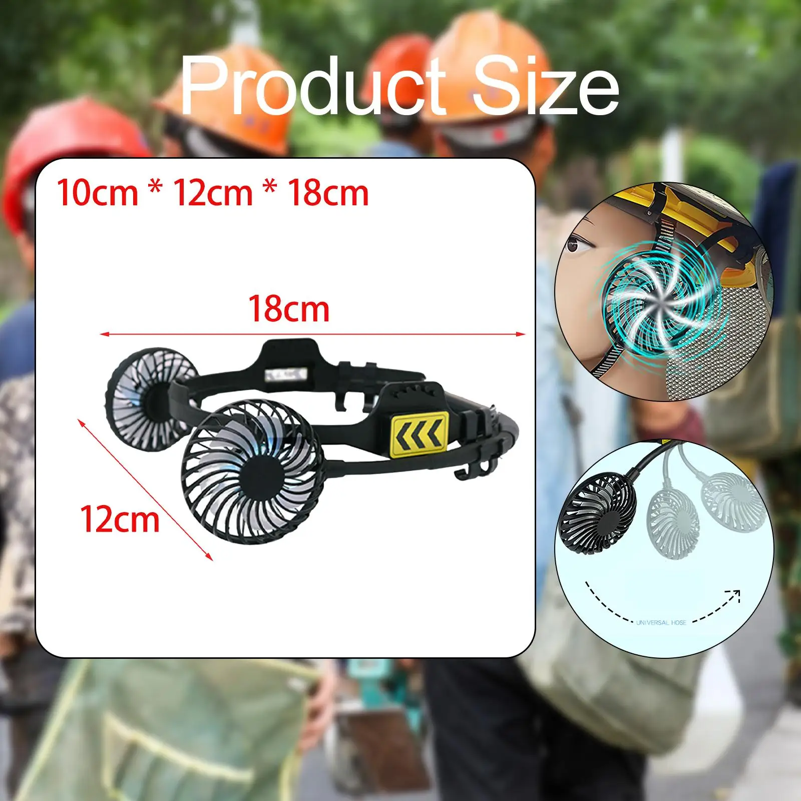 ハードハット冷却ファン軽量軽量ポータブル調節可能な多目的