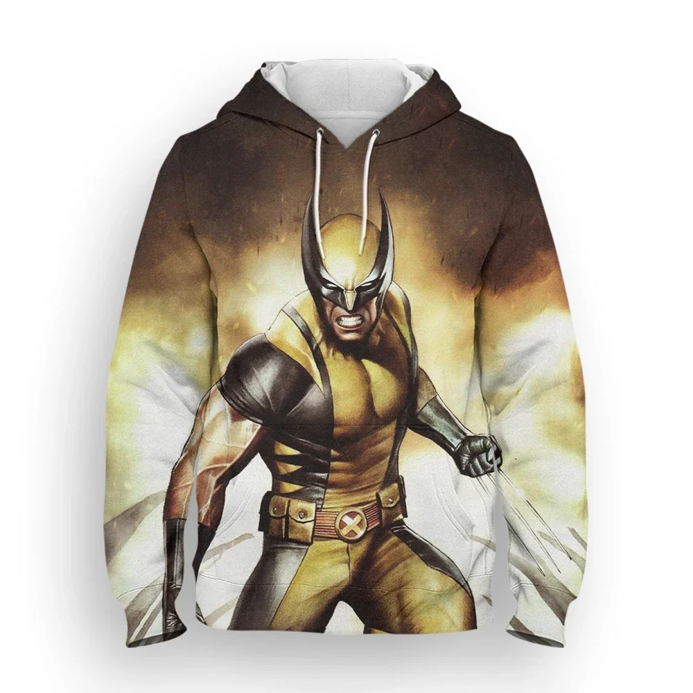 MINISO Men's Hoodie Marvel Boy Hoodie 3D Printing Autumn Pullover Wolverine Men's Hoodie Oversized Fashion Men's Clothing