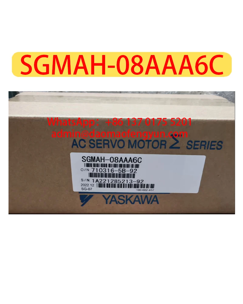 

SGMAH-08AAA6C Brand New Servo Motor SGMAH 08AAA6C