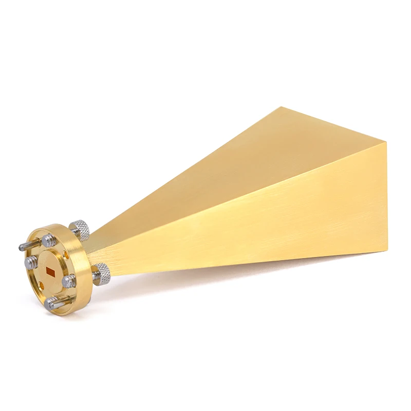 Gwave GHA600900-20 WR-12 E Band 60-90GHz Rectangular 25dBi Gain Horn Antenna with Coaxial Mounting for RF Communication