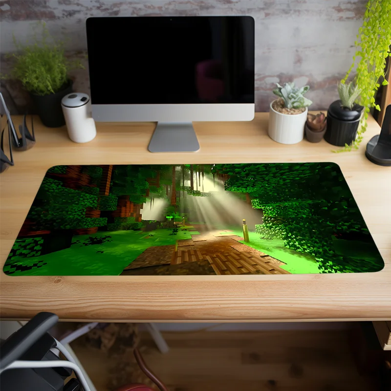 Pixel Style World Map Large Gaming mousepad Green table mat with non-slip rubber bottom and sewn edge board game office home