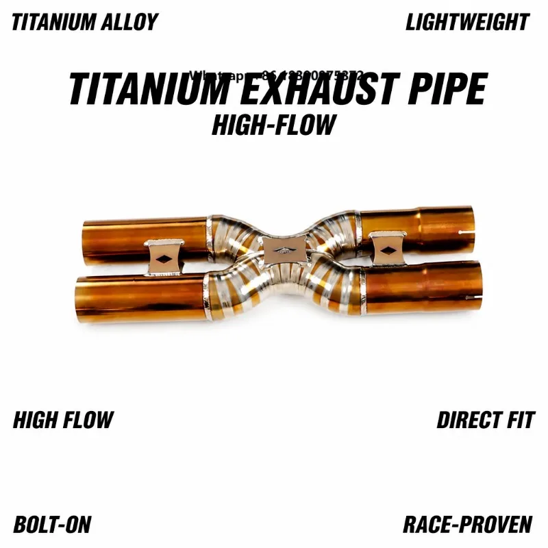 High Flow Titanium Alloy X Pipe Exhaust System  Racing Performance Sound Tuning PX