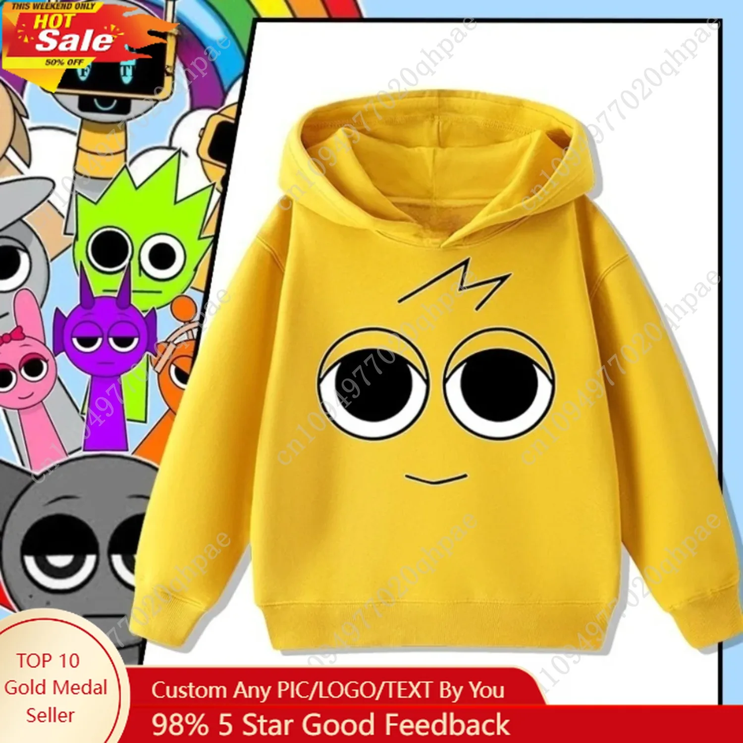 

Sprunki Music Rhythm Box Peripheral Children's Hoodie Sweatshirt Boy and Girl Clothing Autumn and Winter Warm Children's Clothes