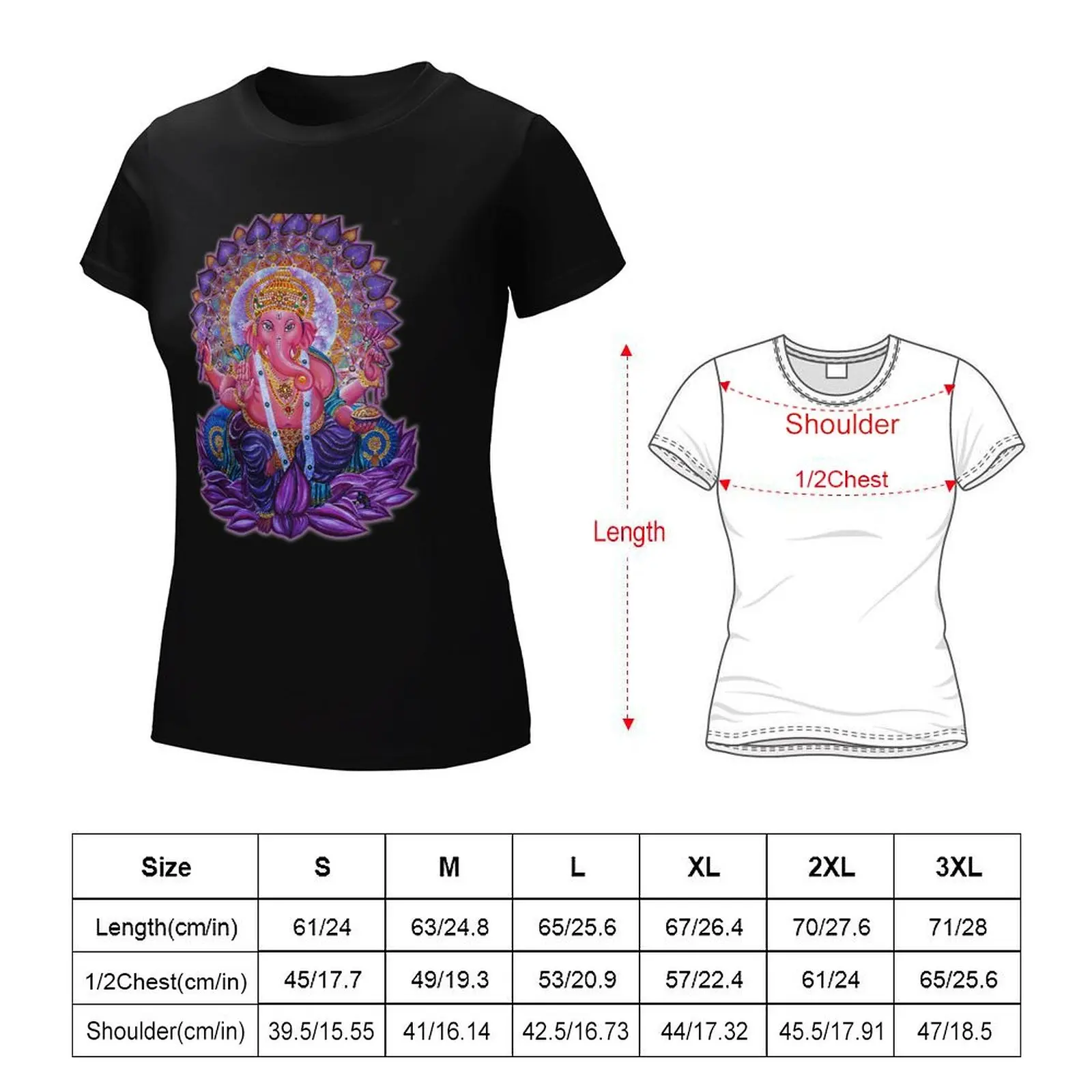 Ganesha 2 T-Shirt anime clothes summer top shirts graphic tees white t-shirts for Women
