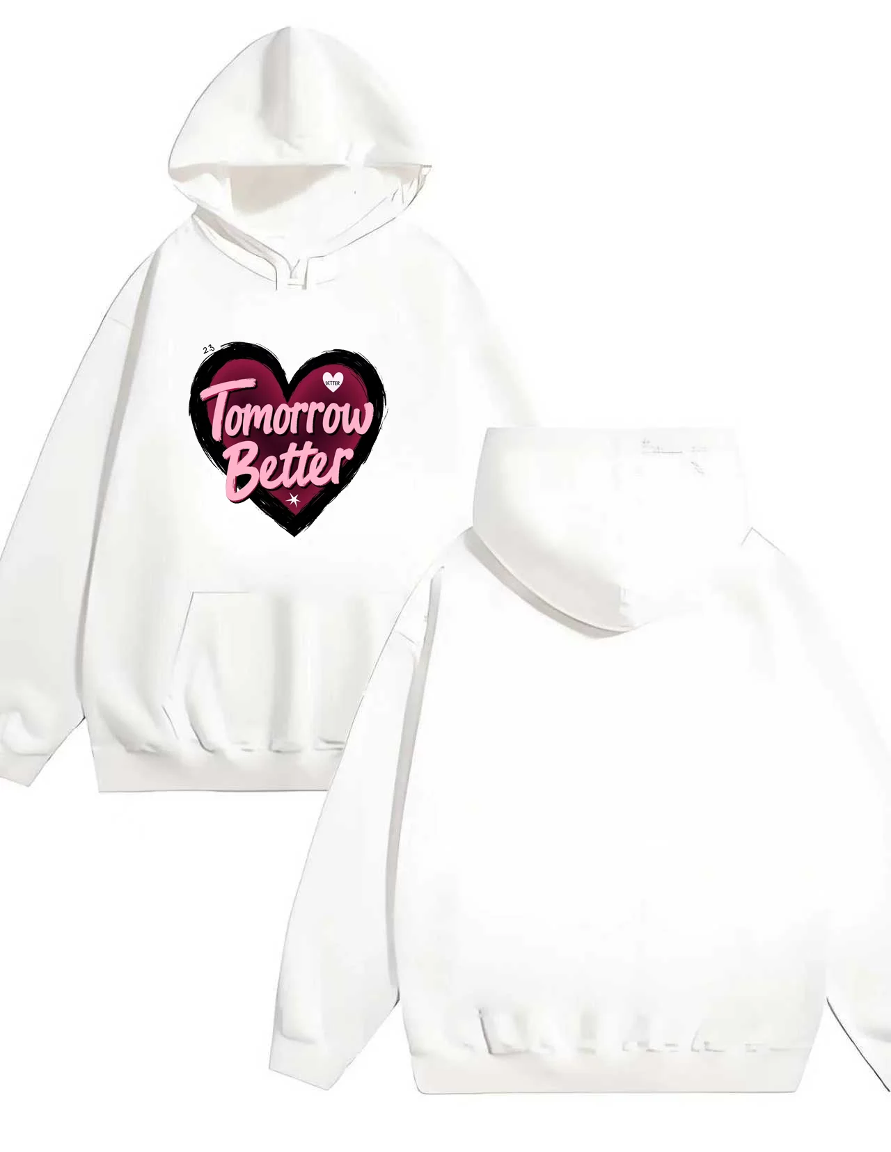 

2025 New Trend Heart shaped print American street style 330G heavy hoodie suitable for both men and women for casual wear