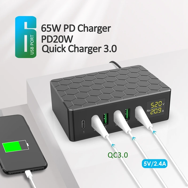 For Apple 20W Fast Charge Cell Phone Charger Portable 100W Multi-Port Charger