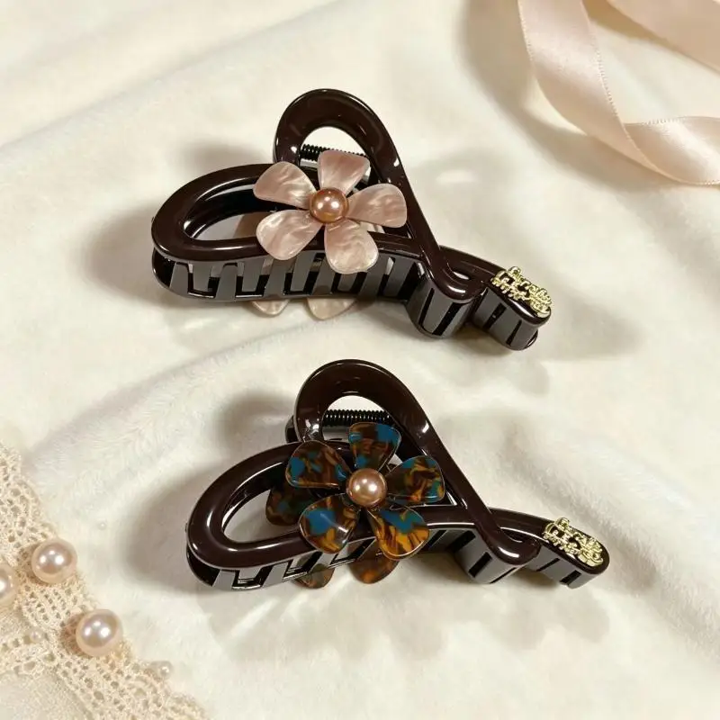 Heart Flower Shaped Hair Claw Clip Strong Grip High Capacity Non-slip for Thick Hair Daily Party Use