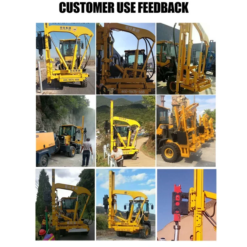 2800mm Highway Diesel Powered Fence Post Pounder Guardrail Pile Driver Durability  Cost-effectiveness