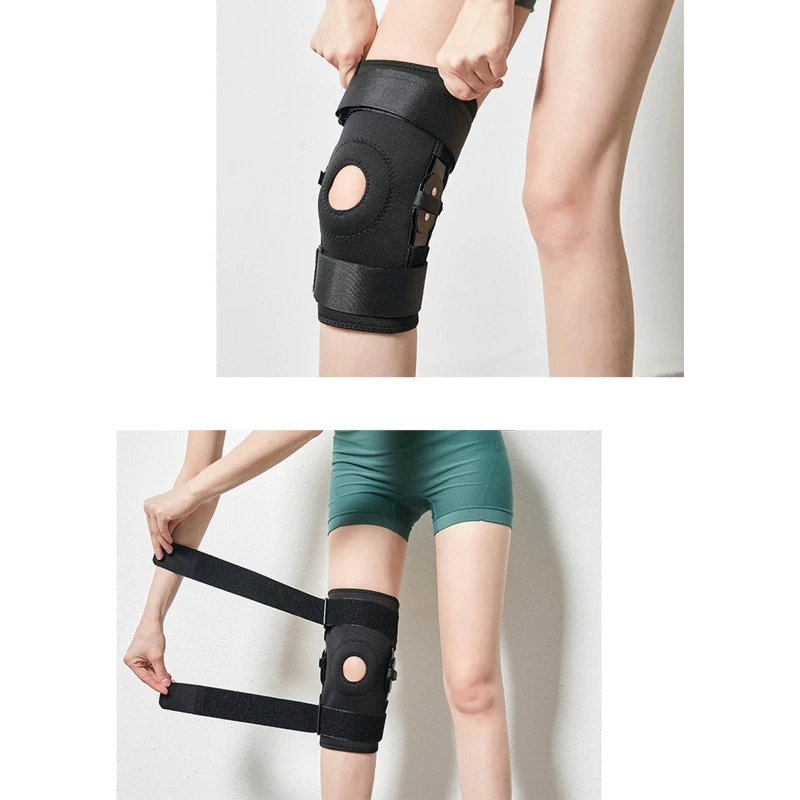 Unisex Knee Brace Compression Sleeve Elastic Knee Wrap Patella Stabilizer with Al Strip Support Hinged Kneepad Drop Shipping