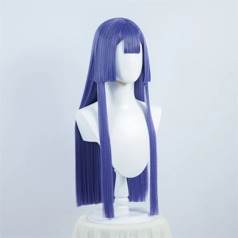 Peruka Cosplay Bhāo Huài Xīng Qióng Tiě Dào Pèi Lā, fioletowe długie proste włosy, realistyczna skóra głowy, Cosplay
