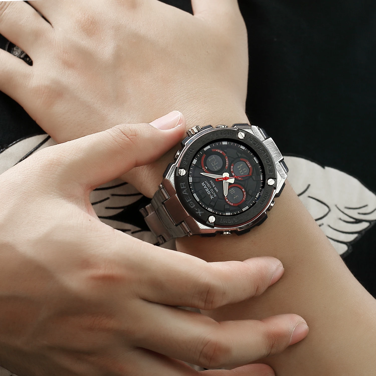 X-GEAR Men's Digital Sports Watch Waterproof Outdoor Multifunctional Electronic Wristwatch with Alarm Chronograph