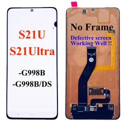 AMOLED For Samsung 6.8 Inch S21 Ultra 5G G998U G998FG9980 LCD Display No Frame Touch Screen Digitizer replace 100% testing